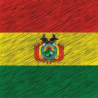 dia da independência da bolívia 6 de agosto, design de bandeira quadrada vetor