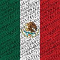 dia da independência do méxico 16 de setembro, design de bandeira quadrada vetor
