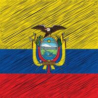 dia da independência do equador 10 de agosto, design de bandeira quadrada vetor