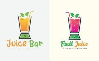 logotipo de vetor de misturador de suco de frutas, conceito para barra de suco