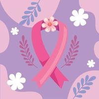 fita rosa de câncer de mama vetor