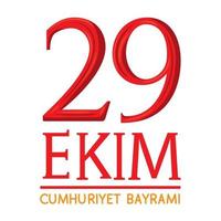 29 letras ekim cumhuriyet bayrami vetor