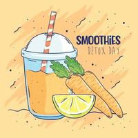 letras de dia de desintoxicação de smoothies vetor