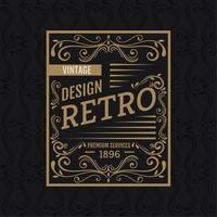 rótulo vintage de design retrô vetor