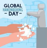 letras do dia global de lavagem das mãos vetor