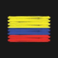 pinceladas de bandeira da colômbia. bandeira nacional vetor