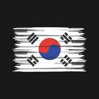 pincel de bandeira da coreia do sul. bandeira nacional vetor