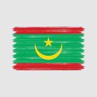 pinceladas de bandeira da Mauritânia. bandeira nacional vetor