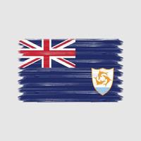pinceladas de bandeira de anguila. bandeira nacional vetor