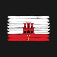 pinceladas de bandeira de gibraltar. bandeira nacional vetor