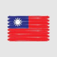 pinceladas de bandeira de taiwan. bandeira nacional vetor