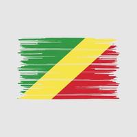 pincel de bandeira do congo. bandeira nacional vetor