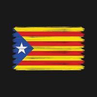 pinceladas de bandeira da Catalunha. bandeira nacional vetor