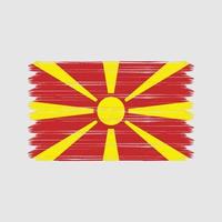 pinceladas de bandeira da Macedônia do Norte. bandeira nacional vetor