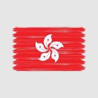 pinceladas de bandeira de hong kong. bandeira nacional vetor