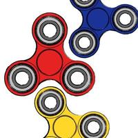 Fidget hand spinner spinner aliviando o estresse, brinquedo colorido para remover a ansiedade e aumentar a concentração. estilo grunge. vetor