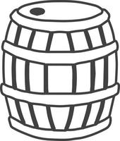 ilustração de barril de madeira desenhada à mão vetor
