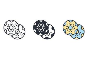 ícones de donut simbolizam elementos vetoriais para infográfico web vetor