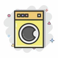 máquina de lavar ícone. relacionado ao símbolo de lavanderia. estilo cômico. design simples editável. ilustração simples, boa para impressões vetor