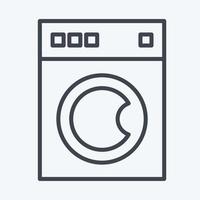 máquina de lavar ícone. relacionado ao símbolo de lavanderia. estilo de linha. design simples editável. ilustração simples, boa para impressões vetor