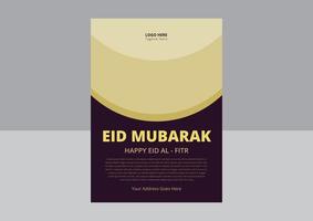 design de folheto eid mubarak. eid al fitr mubarak ou eid al - design de adha, design de modelo islâmico de dia santo. capa, pôster, design de folheto. vetor