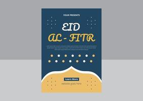 design de folheto eid mubarak. eid al fitr mubarak ou eid al - design de adha, design de modelo islâmico de dia santo. capa, pôster, design de folheto. vetor