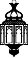 lâmpadas árabes ramadã, decoração islâmica, ilustração de silhueta de contorno vetorial. ilustração vetorial de corte de papel com lâmpada de halloween vetor
