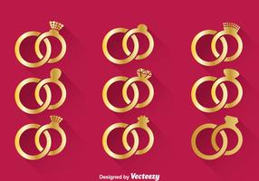 Vector de anel de ouro do casamento