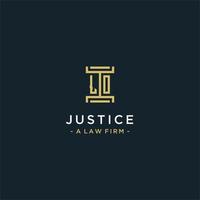 lo design de monograma de logotipo inicial para vetor jurídico, advogado, advogado e escritório de advocacia