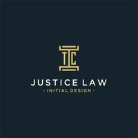 design de monograma de logotipo inicial tc para vetor jurídico, advogado, advogado e escritório de advocacia