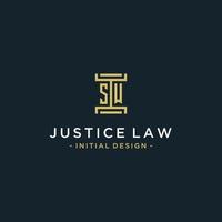 sw design de monograma de logotipo inicial para vetor jurídico, advogado, advogado e escritório de advocacia