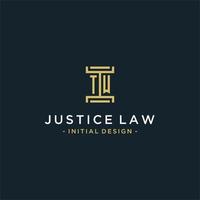 tw design de monograma de logotipo inicial para vetor jurídico, advogado, advogado e escritório de advocacia