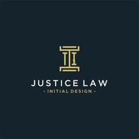 ti design de monograma de logotipo inicial para vetor jurídico, advogado, advogado e escritório de advocacia