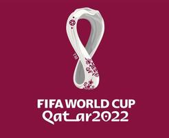 copa do mundo fifa qatar 2022 símbolo logotipo oficial campeão mundial símbolo design ilustração vetorial abstrata com fundo marrom vetor