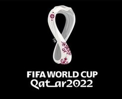 copa do mundo fifa qatar 2022 símbolo logotipo oficial campeão mundial símbolo design ilustração vetorial abstrata com fundo preto vetor