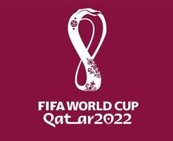 copa do mundo da fifa catar 2022 logotipo oficial campeão branco símbolo design ilustração vetorial abstrata com fundo marrom vetor