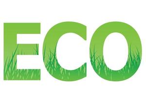 logotipo ecológico com grama, ecologia - vetor