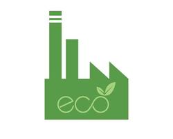 vetor de logotipo ecológico de fábrica