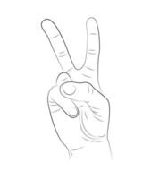 símbolo da paz com ilustração vetorial de dedo vetor