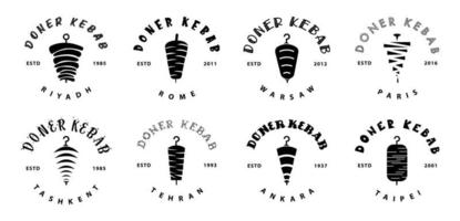 logotipo doner kebab para restaurantes e mercados. vetor