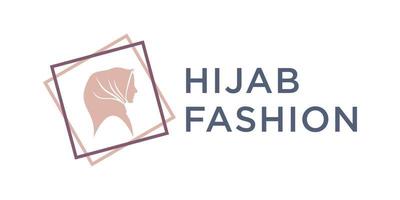 design de logotipo de mulher feminina hijab vetor