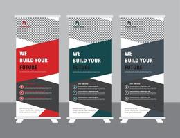 enrole o modelo de design de banner, moderno x-banner vetor