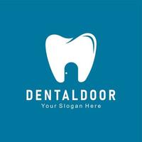logotipo da porta dental vetor