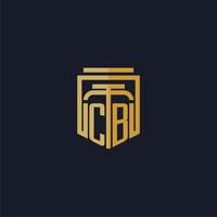 cb logotipo inicial do monograma elegante com design de estilo escudo para mural de parede jogos de escritório de advocacia vetor