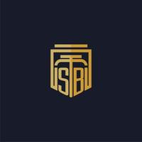 sb logotipo inicial do monograma elegante com design de estilo escudo para mural de parede jogos de escritório de advocacia vetor