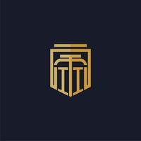 ii logotipo inicial do monograma elegante com design de estilo escudo para mural de parede para jogos de escritório de advocacia vetor