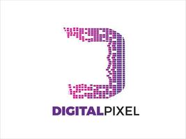 logotipo de pixel digital vetor