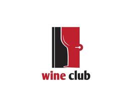logotipo da barra da porta do clube de vinhos vetor