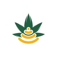 design de logotipo de vetor de cannabis wifi. símbolo ou ícone de cânhamo e sinal.