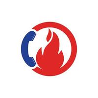 conceito de design de logotipo de vetor de chamada quente. ícone de aparelho e fogo.